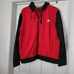 Adidas Full Zip Fleece Hoodie Mens Size L